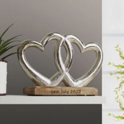 Personalised Free Text Double Heart Ornament -PERSONALISE STORE p0111d52 3