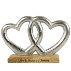 Personalised Free Text Double Heart Ornament -PERSONALISE STORE p0111d52 4