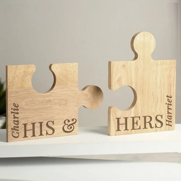 Personalised His & Hers Jigsaw Piece Set 1 Personalised His & Hers Jigsaw Piece Set