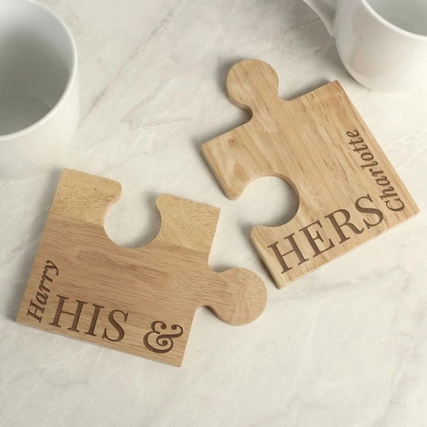 Personalised His & Hers Jigsaw Piece Set 2 Personalised His & Hers Jigsaw Piece Set - Image 2
