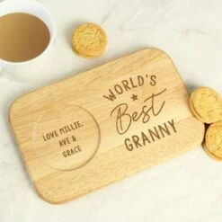 Personalised World's Best Wooden Coaster Tray -PERSONALISE STORE p0111e01 2