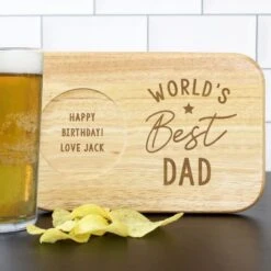 Personalised World's Best Wooden Coaster Tray -PERSONALISE STORE p0111e01 5