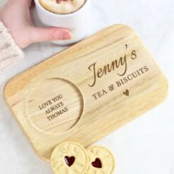 Personalised Heart Design Wooden Coaster Tray -PERSONALISE STORE p0111e04 2