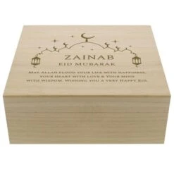 Personalised Eid And Ramadan Large Wooden Keepsake Box -PERSONALISE STORE p0111e10 4