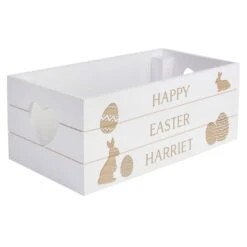 Personalised Easter Bunny White Wooden Crate -PERSONALISE STORE p0111e20 4