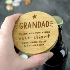 Personalised Star Bamboo Bottle Opener Coaster 12 Personalised Star Bamboo Bottle Opener Coaster -PERSONALISE STORE p0111e31 5
