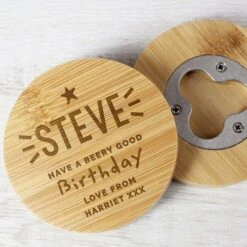 Personalised Star Bamboo Bottle Opener Coaster 13 Personalised Star Bamboo Bottle Opener Coaster -PERSONALISE STORE p0111e31 6