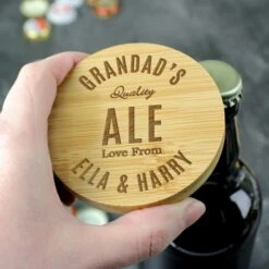 Personalised Free Text Bamboo Bottle Opener Coaster 10 Personalised Free Text Bamboo Bottle Opener Coaster -PERSONALISE STORE p0111e32 3