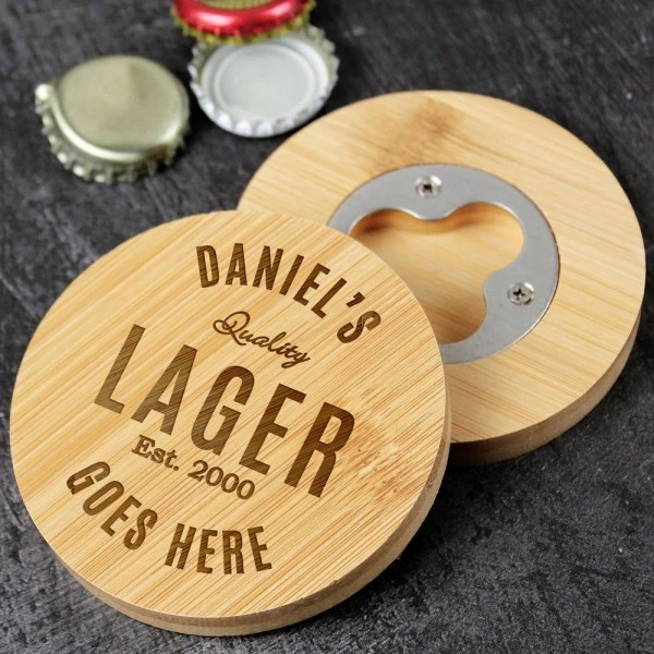 Personalised Free Text Bamboo Bottle Opener Coaster 7 Personalised Free Text Bamboo Bottle Opener Coaster - Image 7