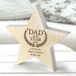 Personalised Dad Of The Year Rustic Wooden Star Decoration 7 Personalised Dad Of The Year Rustic Wooden Star Decoration -PERSONALISE STORE p0111e39 2