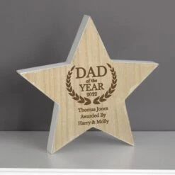 Personalised Dad Of The Year Rustic Wooden Star Decoration 8 Personalised Dad Of The Year Rustic Wooden Star Decoration -PERSONALISE STORE p0111e39 3