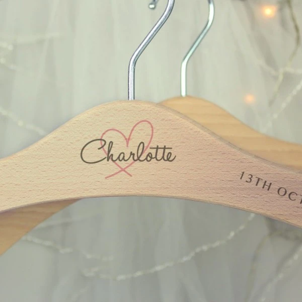 Personalised Heart Wooden Hanger 2 Personalised Heart Wooden Hanger - Image 2
