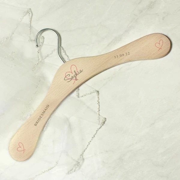 Personalised Heart Wooden Hanger 6 Personalised Heart Wooden Hanger - Image 6