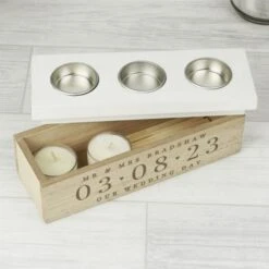 Personalised Large Date Triple Tea Light Box -PERSONALISE STORE p0111e54 2