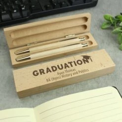 Personalised Graduation Wooden Pen And Pencil Set -PERSONALISE STORE p0111e62 2
