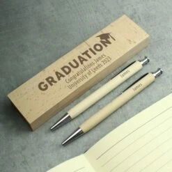 Personalised Graduation Wooden Pen And Pencil Set -PERSONALISE STORE p0111e62 5