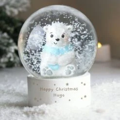 Personalised Polar Bear Snow Globe -PERSONALISE STORE p011304 3