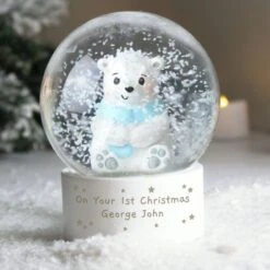 Personalised Polar Bear Snow Globe -PERSONALISE STORE p011304 5
