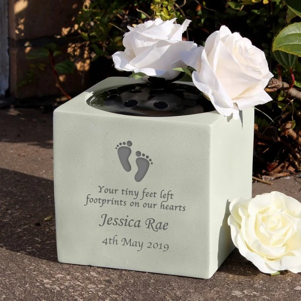 Personalised Footprints Memorial Vase 3 Personalised Footprints Memorial Vase - Image 3