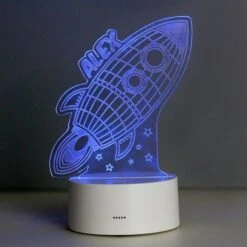 Personalised Space Rocket LED Colour Changing Wireframe Night Light 13 Personalised Space Rocket LED Colour Changing Wireframe Night Light -PERSONALISE STORE p011371 3