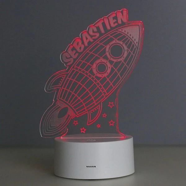 Personalised Space Rocket LED Colour Changing Wireframe Night Light 5 Personalised Space Rocket LED Colour Changing Wireframe Night Light - Image 5