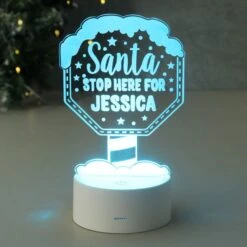 Personalised Santa Stop Here LED Colour Changing Night Light -PERSONALISE STORE p011378 2