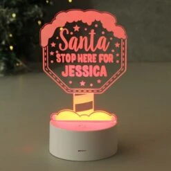 Personalised Santa Stop Here LED Colour Changing Night Light -PERSONALISE STORE p011378 3