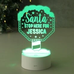 Personalised Santa Stop Here LED Colour Changing Night Light -PERSONALISE STORE p011378 5