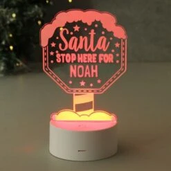 Personalised Santa Stop Here LED Colour Changing Night Light -PERSONALISE STORE p011378 8