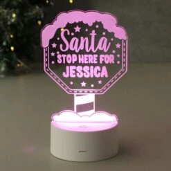 Personalised Santa Stop Here LED Colour Changing Night Light -PERSONALISE STORE p011378 9
