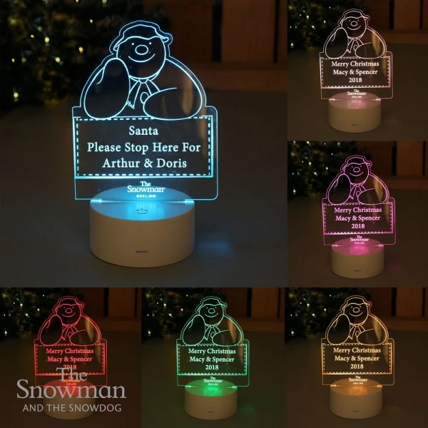 Personalised The Snowman LED Colour Changing Decoration & Night Light 2 Personalised The Snowman LED Colour Changing Decoration & Night Light - Image 2