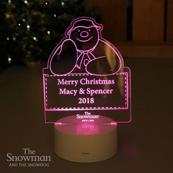 Personalised The Snowman LED Colour Changing Decoration & Night Light 9 Personalised The Snowman LED Colour Changing Decoration & Night Light - Image 9