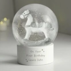 Personalised Free Text Rocking Horse Glitter Snow Globe -PERSONALISE STORE p0113a32 5