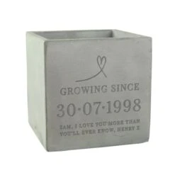 Personalised Large Date Concrete Plant Pot -PERSONALISE STORE p0113a33 4
