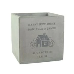 Personalised New Home Concrete Plant Pot -PERSONALISE STORE p0113a35 4