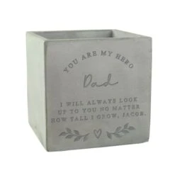 Personalised Free Text Concrete Plant Pot -PERSONALISE STORE p0113a36 4