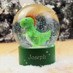 Personalised Name Only Dinosaur Glitter Snow Globe 9 Personalised Name Only Dinosaur Glitter Snow Globe -PERSONALISE STORE p0113a40 2