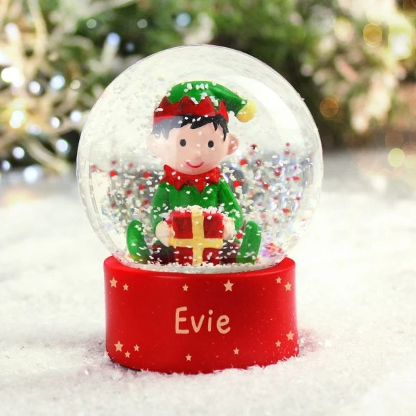 Personalised Name Only Elf Glitter Snow Globe 1 Personalised Name Only Elf Glitter Snow Globe