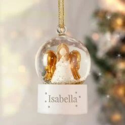 Personalised Name Only Angel Glitter Snow Globe Tree Decoration -PERSONALISE STORE p0113a53 2