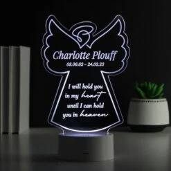 Personalised Angel Memorial Verse Colour Changing LED Light