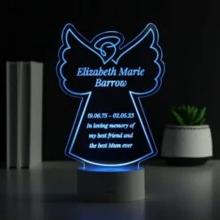 Personalised Free Text Angel Memorial Colour Changing LED Light -PERSONALISE STORE p0113a58 5