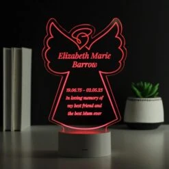 Personalised Free Text Angel Memorial Colour Changing LED Light -PERSONALISE STORE p0113a58 8