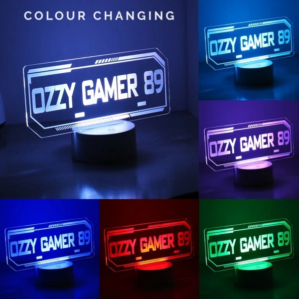 Personalised Gamer Tag LED Colour Changing Night Light 2 Personalised Gamer Tag LED Colour Changing Night Light - Image 2