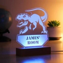 Personalised Dinosaur Wooden Based LED Light 13 Personalised Dinosaur Wooden Based LED Light -PERSONALISE STORE p0113a67 3