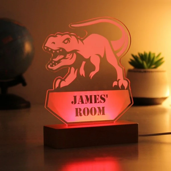 Personalised Dinosaur Wooden Based LED Light 6 Personalised Dinosaur Wooden Based LED Light - Image 6