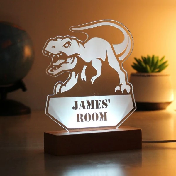 Personalised Dinosaur Wooden Based LED Light 7 Personalised Dinosaur Wooden Based LED Light - Image 7