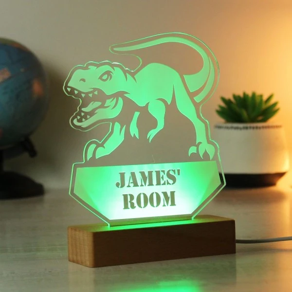 Personalised Dinosaur Wooden Based LED Light 8 Personalised Dinosaur Wooden Based LED Light - Image 8