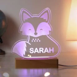 Personalised Fox Wooden Based LED Light -PERSONALISE STORE p0113a69 5