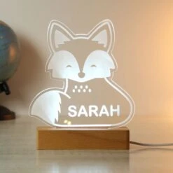 Personalised Fox Wooden Based LED Light -PERSONALISE STORE p0113a69 7