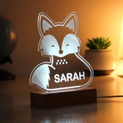 Personalised Fox Wooden Based LED Light -PERSONALISE STORE p0113a69 8